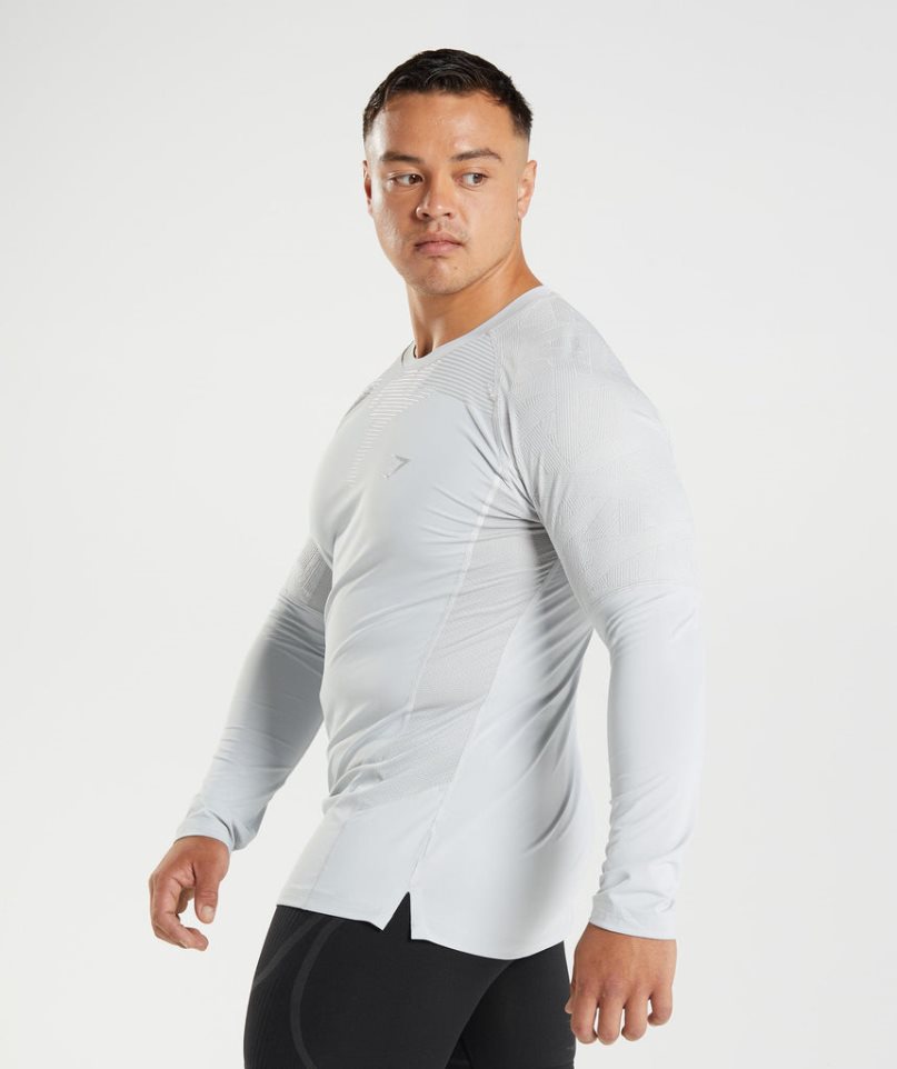 Gymshark 315 Long Sleeve T-shirts Herren Hellgrau | 76534LHOT