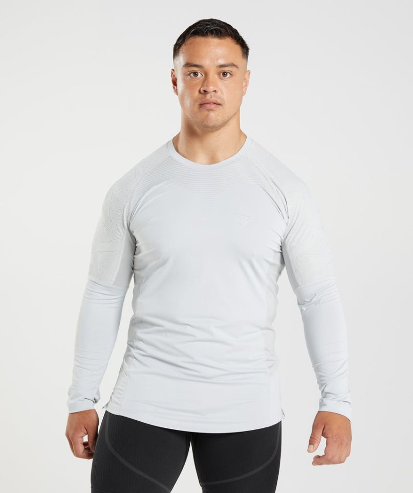 Gymshark 315 Long Sleeve T-shirts Herren Hellgrau | 76534LHOT