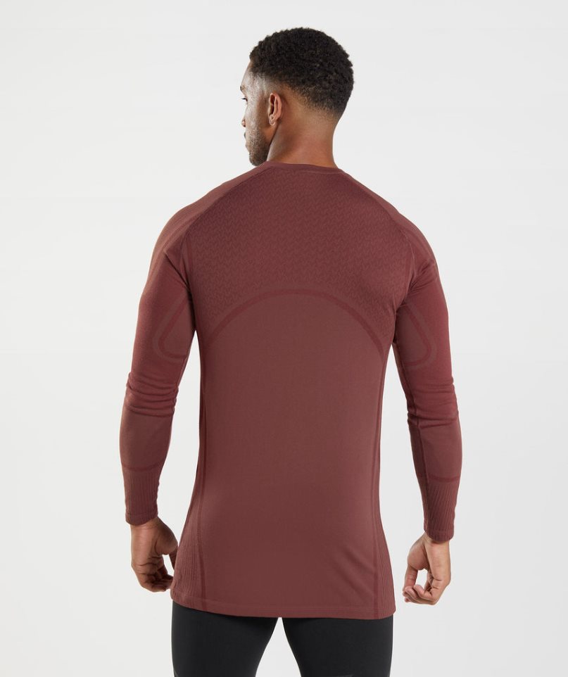 Gymshark 315 Long Sleeve T-shirts Herren Braun | 80259EPOL