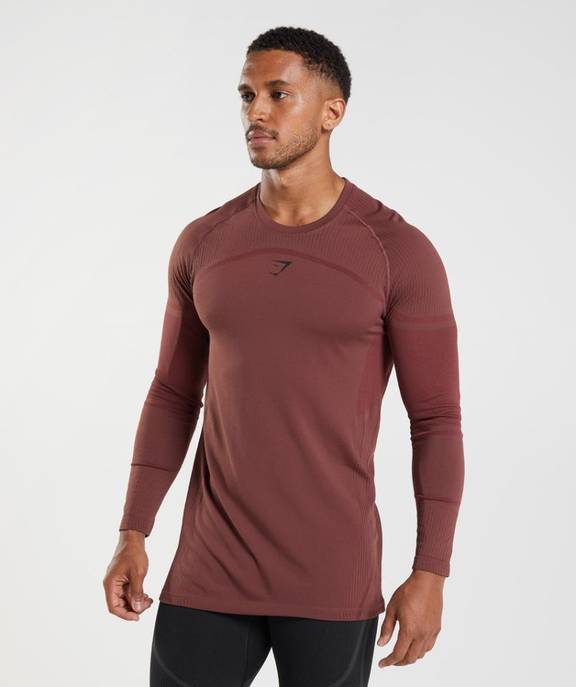 Gymshark 315 Long Sleeve T-shirts Herren Braun | 80259EPOL