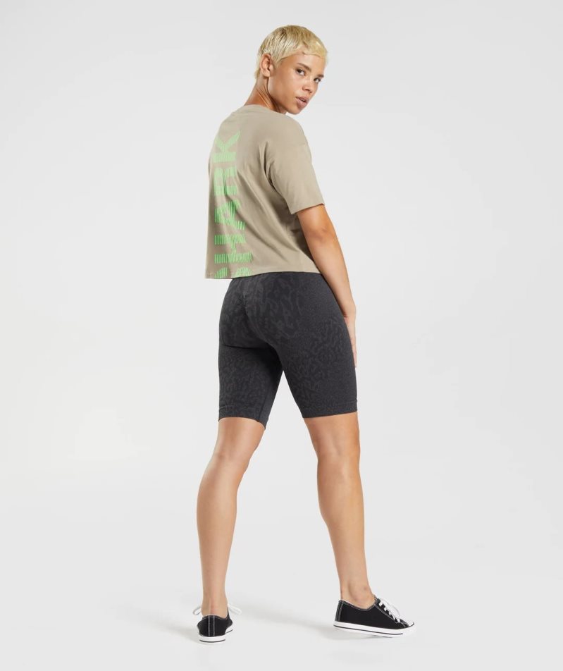 Gymshark 315 Midi T-shirts Damen Khaki | 54072VEHZ