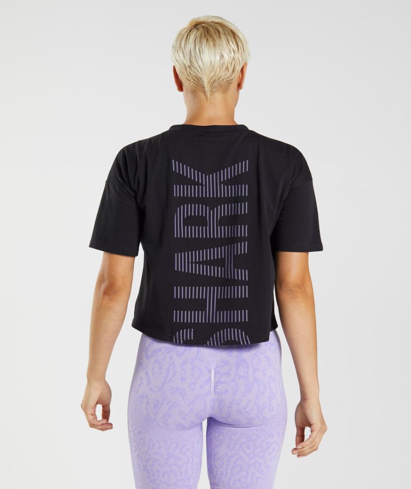 Gymshark 315 Midi T-shirts Damen Schwarz | 34216GVJI