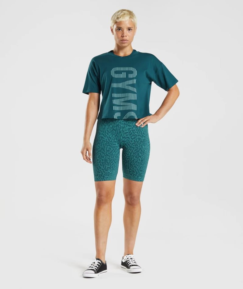 Gymshark 315 Midi T-shirts Damen Türkis | 53976IOLJ