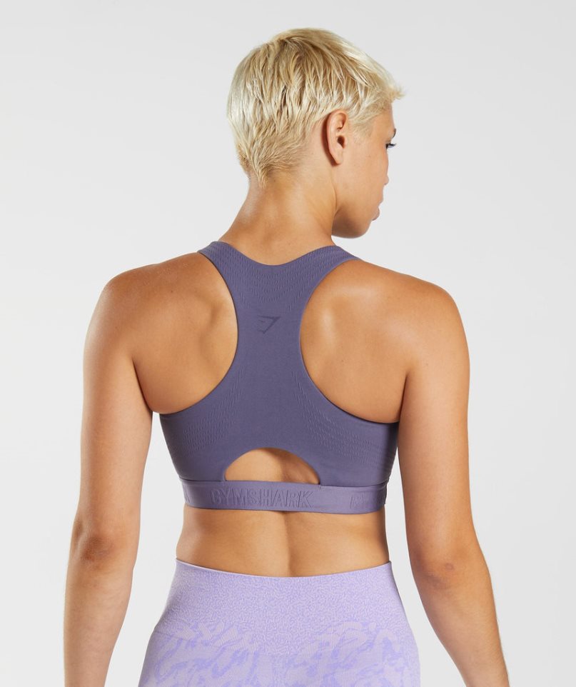 Gymshark 315 Performance High Neck Sport Bh Damen Lila | 19632ESJQ