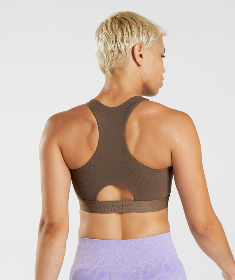 Gymshark 315 Performance High Neck Sport Bh Damen Dunkelbraun | 75041FXHE