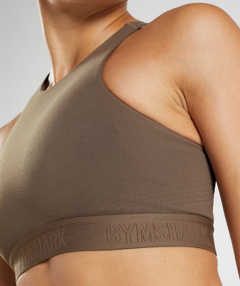 Gymshark 315 Performance High Neck Sport Bh Damen Dunkelbraun | 75041FXHE