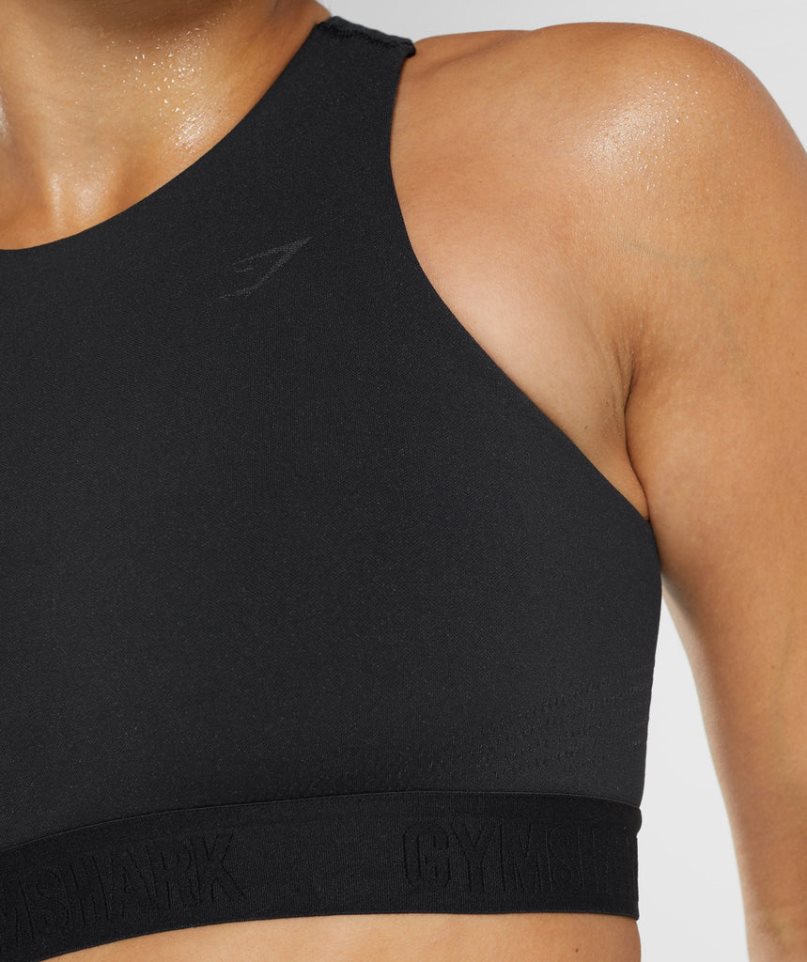 Gymshark 315 Performance High Neck Sport Bh Damen Schwarz | 83512EPND