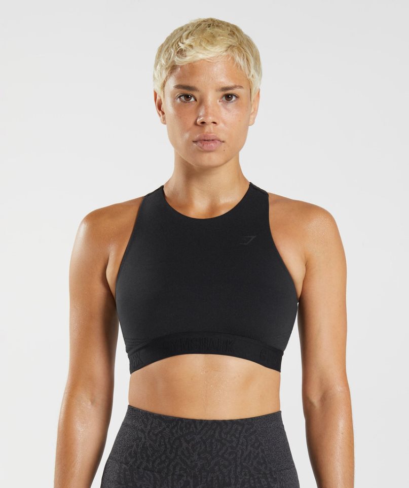 Gymshark 315 Performance High Neck Sport Bh Damen Schwarz | 83512EPND