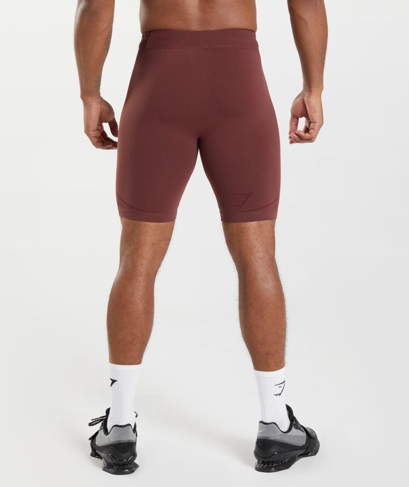 Gymshark 315 Seamless 1/2 Kurze Hose Herren Bordeaux | 53714IWCJ