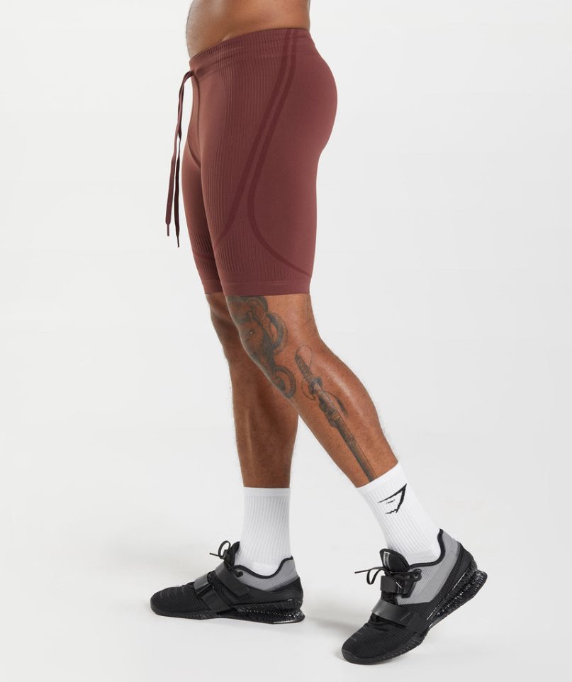 Gymshark 315 Seamless 1/2 Kurze Hose Herren Bordeaux | 53714IWCJ