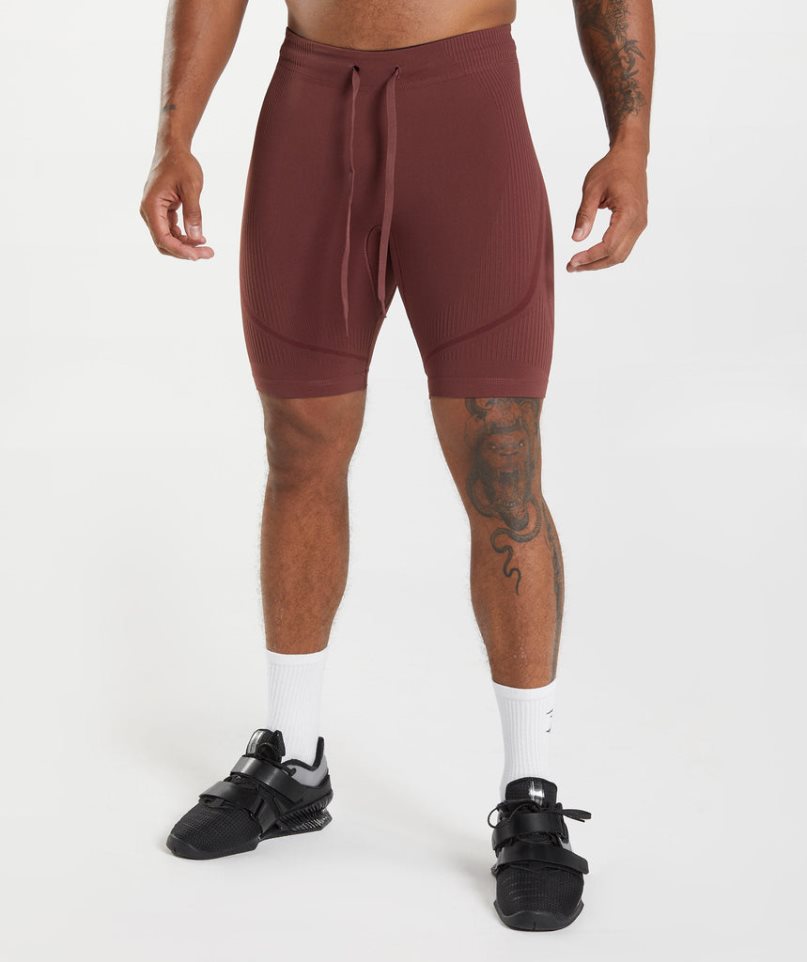 Gymshark 315 Seamless 1/2 Kurze Hose Herren Bordeaux | 53714IWCJ