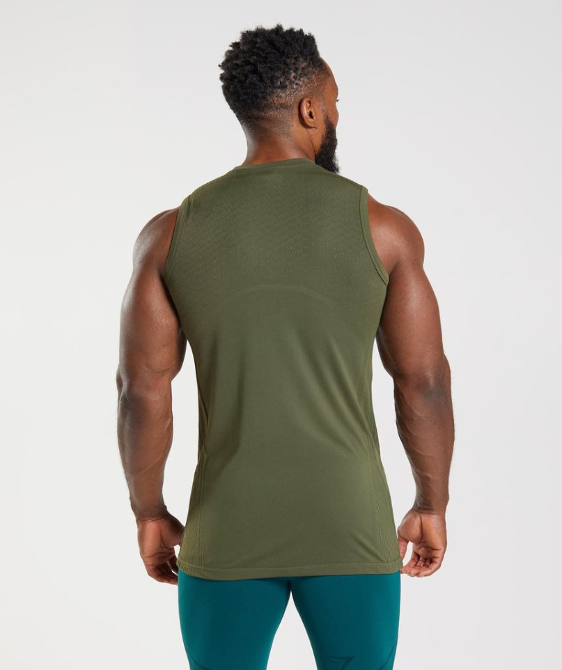 Gymshark 315 Seamless Muskelshirt Herren Olivgrün | 03214FHTW