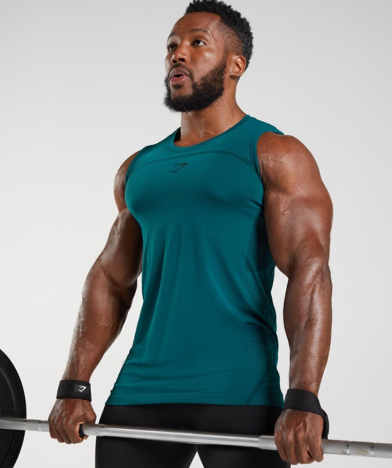 Gymshark 315 Seamless Muskelshirt Herren Türkis | 60519IVBP