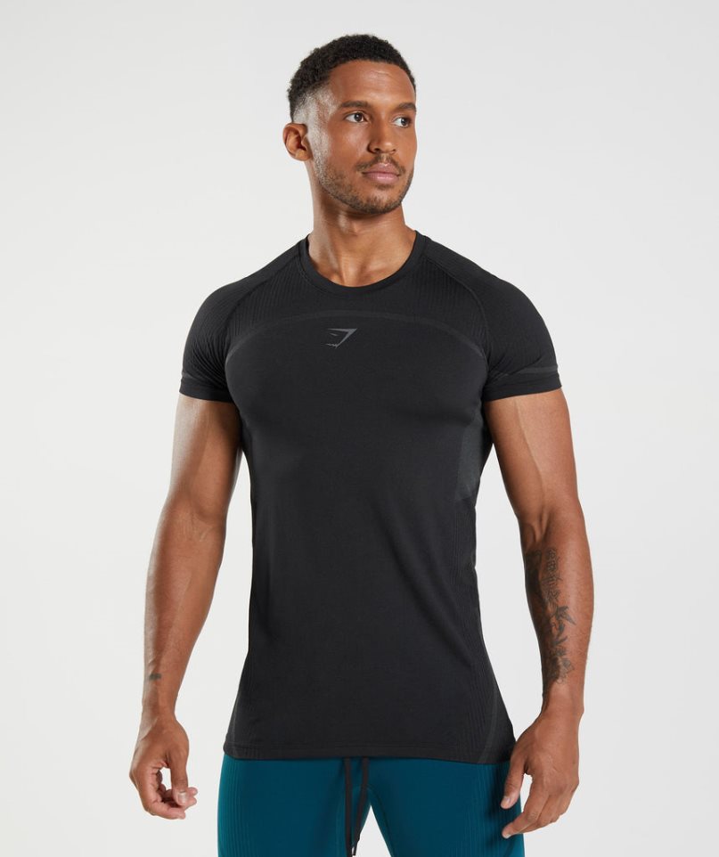 Gymshark 315 Seamless T-shirts Herren Schwarz | 43987OKXI