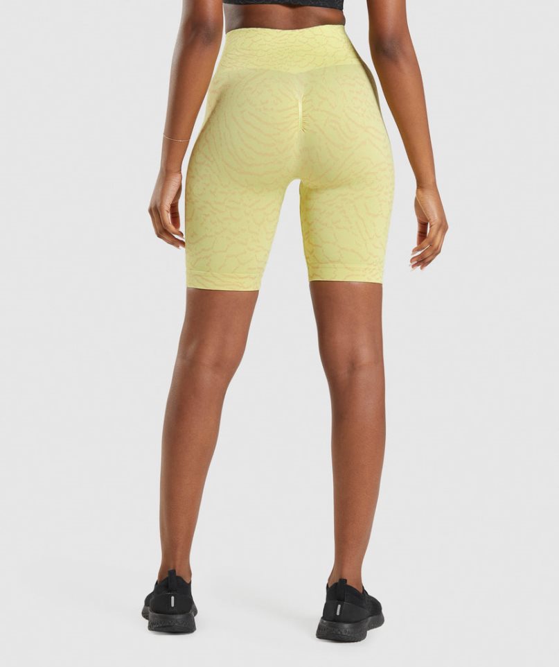 Gymshark Adapt Animal Seamless Cycling Kurze Hose Damen Gelb | 39042ZELJ