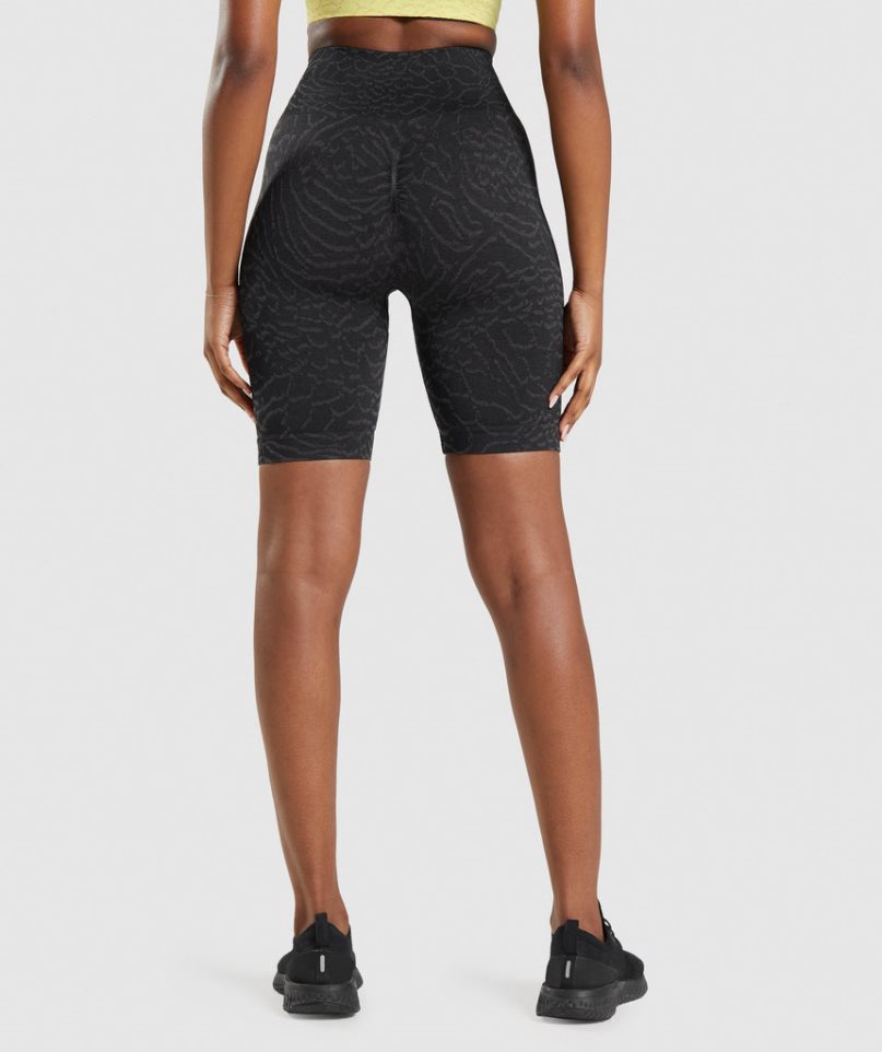 Gymshark Adapt Animal Seamless Cycling Kurze Hose Damen Schwarz | 65279NGBC