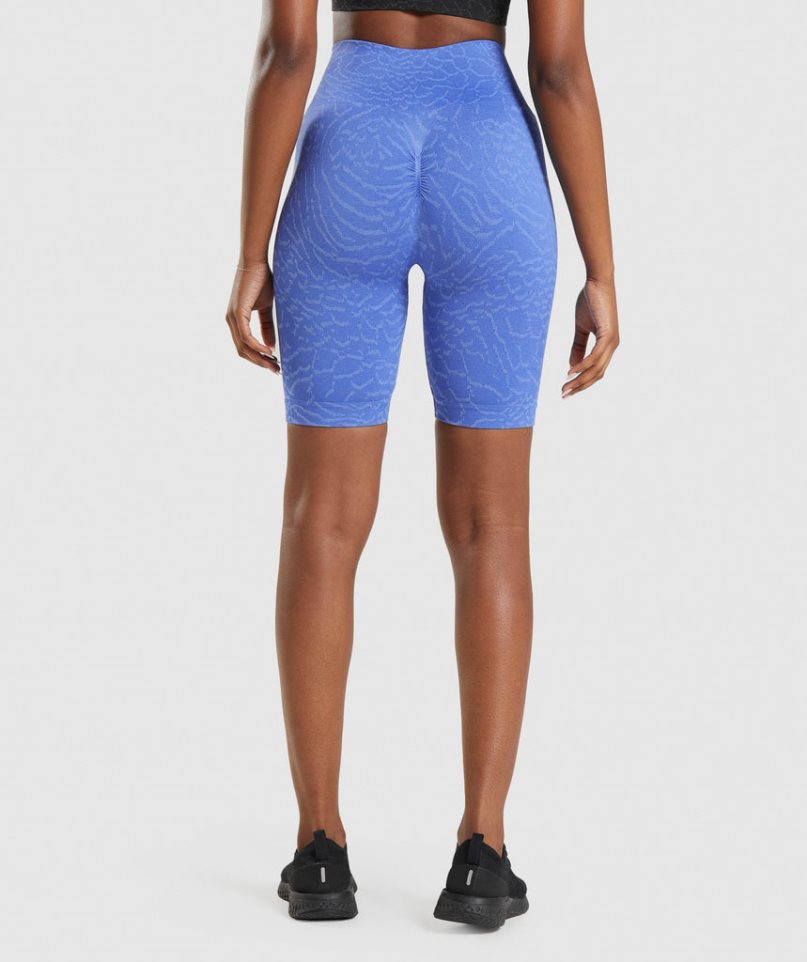 Gymshark Adapt Animal Seamless Cycling Kurze Hose Damen Blau | 79321XRIT