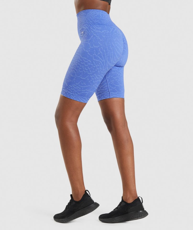 Gymshark Adapt Animal Seamless Cycling Kurze Hose Damen Blau | 79321XRIT