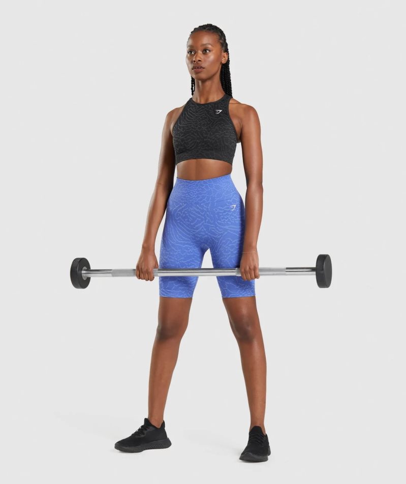 Gymshark Adapt Animal Seamless Cycling Kurze Hose Damen Blau | 79321XRIT