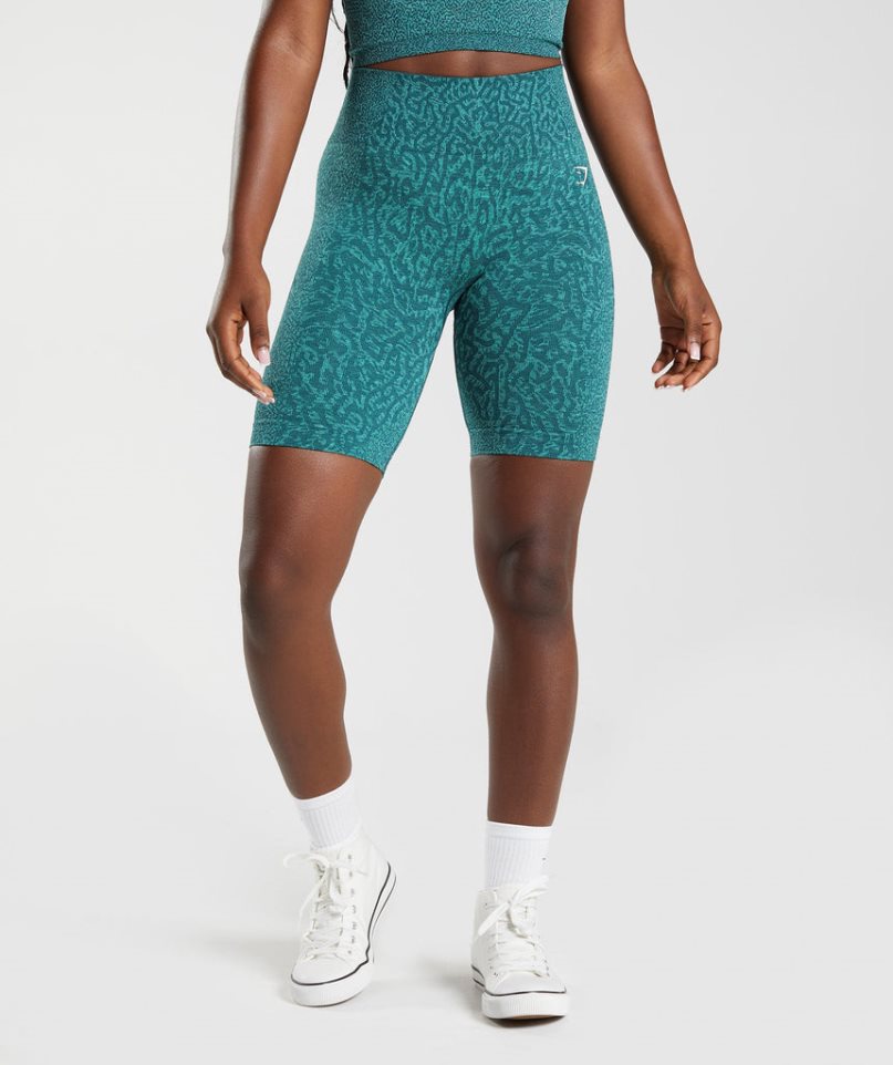 Gymshark Adapt Animal Seamless Cycling Kurze Hose Damen Türkis | 86059EJFA