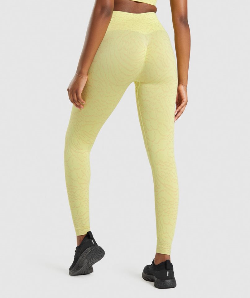 Gymshark Adapt Animal Seamless Leggings Damen Gelb | 10674JHGY