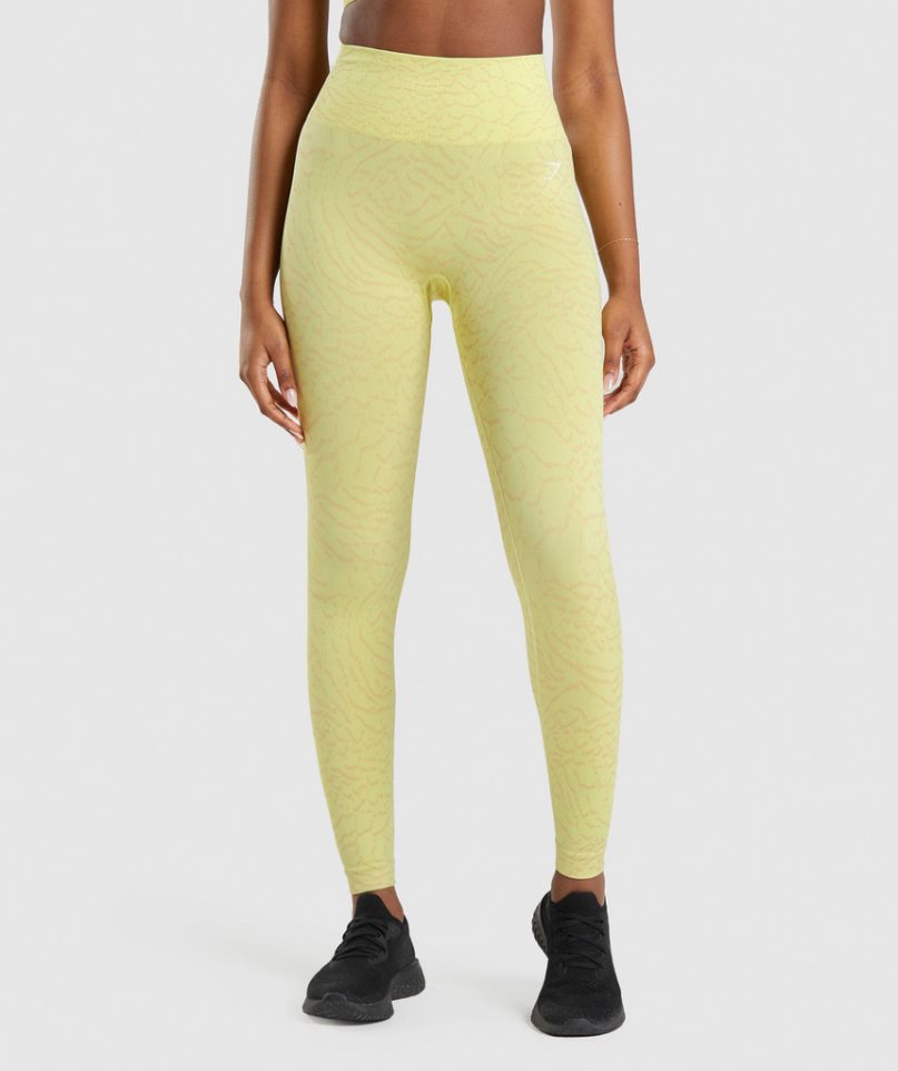 Gymshark Adapt Animal Seamless Leggings Damen Gelb | 10674JHGY