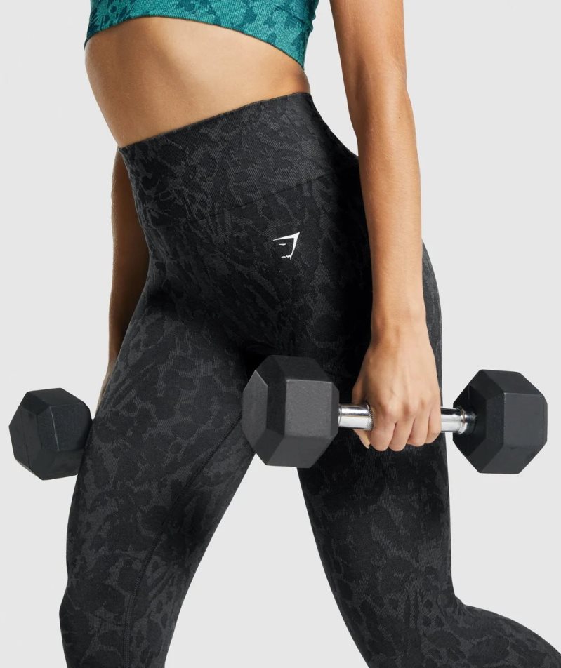 Gymshark Adapt Animal Seamless Leggings Damen Schwarz | 16309ZNSF