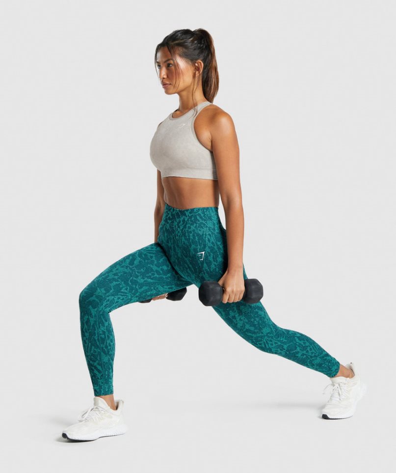 Gymshark Adapt Animal Seamless Leggings Damen Türkis | 23108DHNC