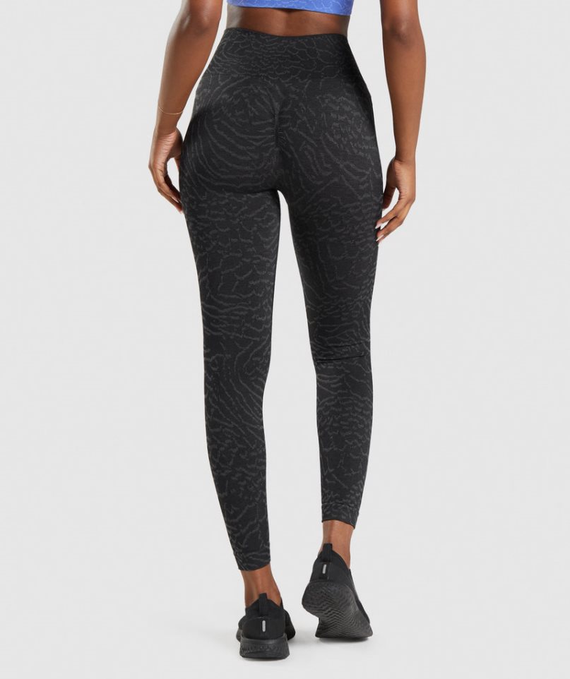 Gymshark Adapt Animal Seamless Leggings Damen Schwarz | 23506SYTF