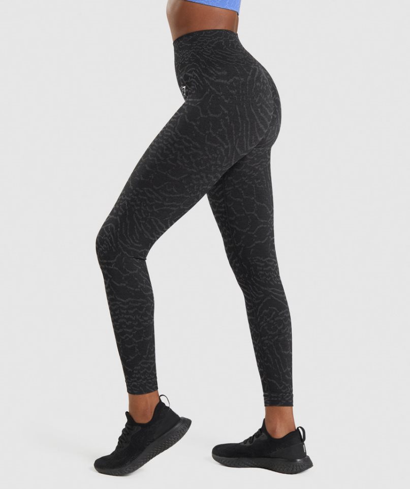 Gymshark Adapt Animal Seamless Leggings Damen Schwarz | 23506SYTF