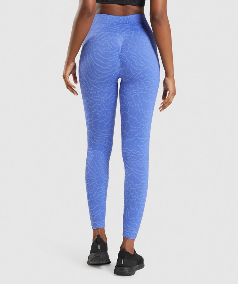 Gymshark Adapt Animal Seamless Leggings Damen Blau | 25104PRCT