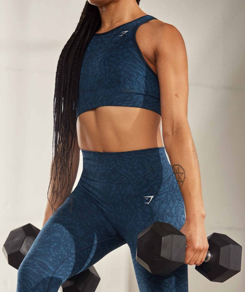 Gymshark Adapt Animal Seamless Leggings Damen Navy | 31054BZTK