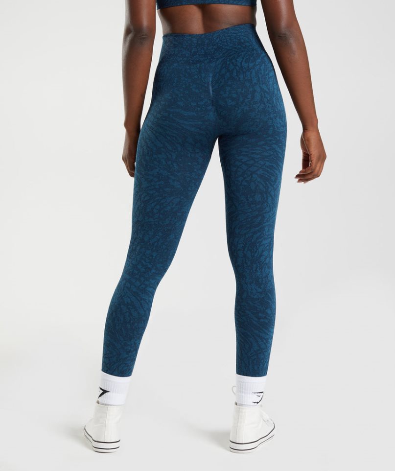 Gymshark Adapt Animal Seamless Leggings Damen Navy | 31054BZTK