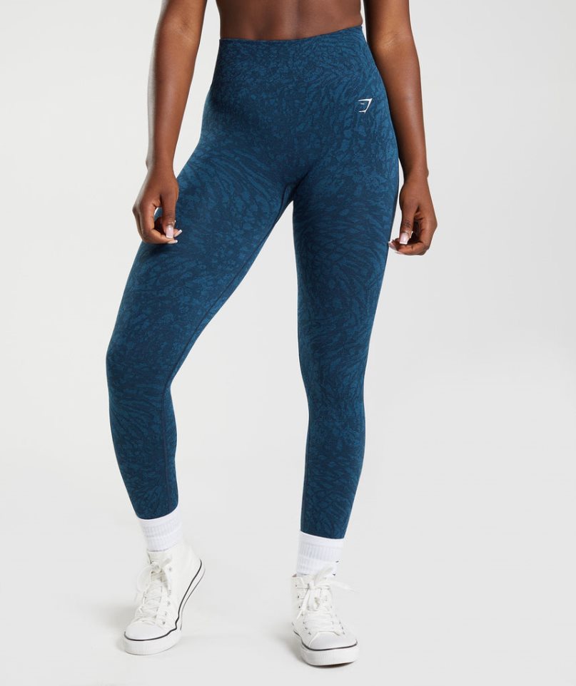 Gymshark Adapt Animal Seamless Leggings Damen Navy | 31054BZTK