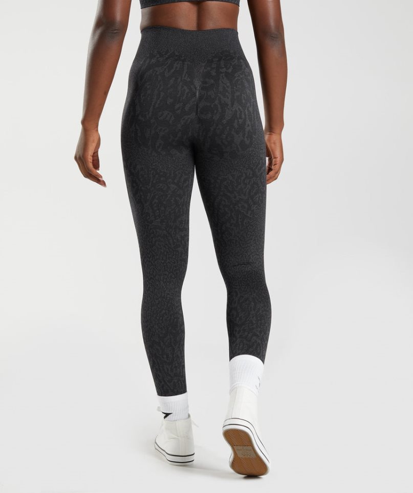 Gymshark Adapt Animal Seamless Leggings Damen Schwarz | 46709PNIO