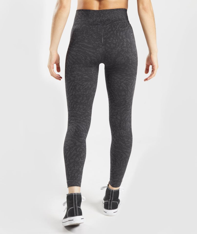 Gymshark Adapt Animal Seamless Leggings Damen Schwarz | 56310WUXA