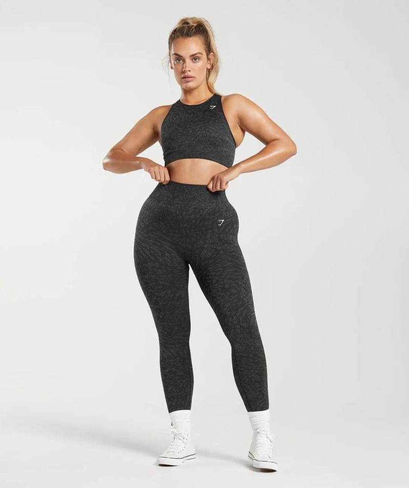 Gymshark Adapt Animal Seamless Leggings Damen Schwarz | 56310WUXA