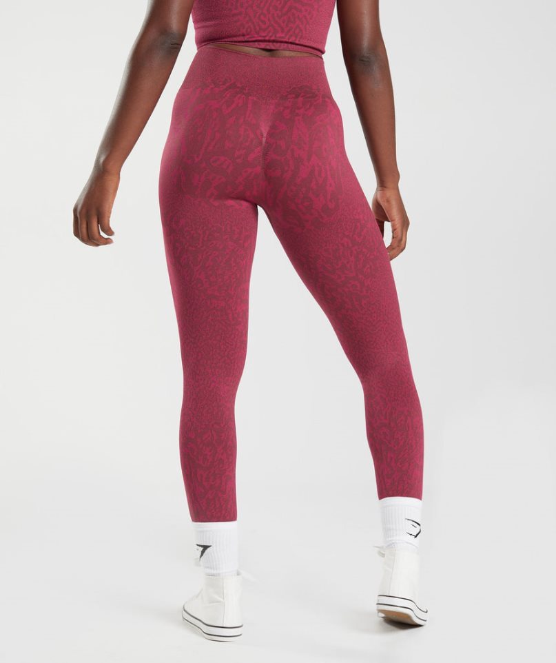 Gymshark Adapt Animal Seamless Leggings Damen Rot | 76253QXFP