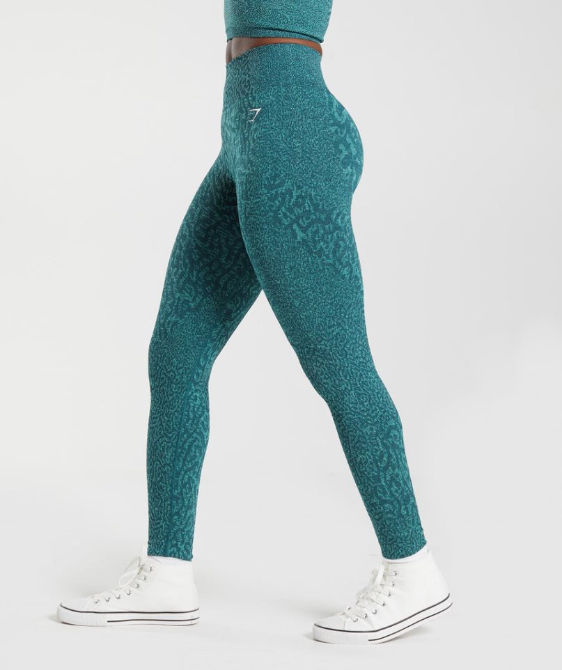 Gymshark Adapt Animal Seamless Leggings Damen Türkis | 94713OIYU