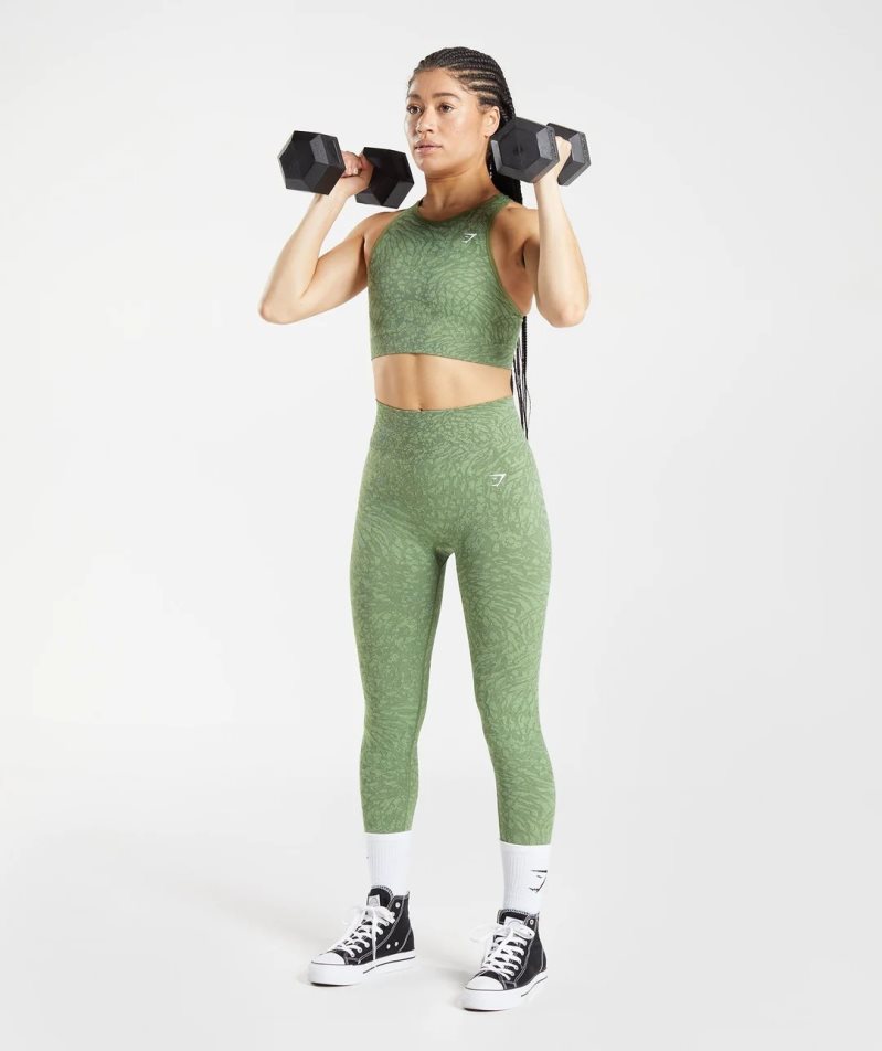 Gymshark Adapt Animal Seamless Sport Bh Damen Grün | 52416MDLB