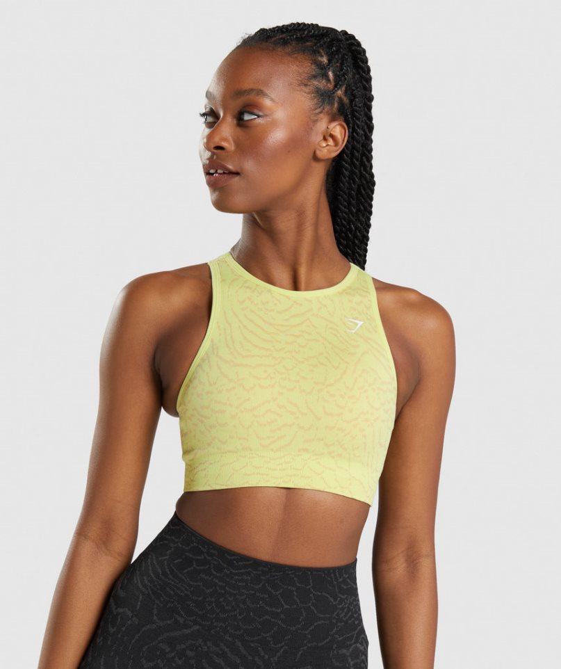 Gymshark Adapt Animal Seamless Sport Bh Damen Gelb | 60549EAKN