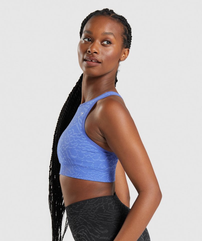 Gymshark Adapt Animal Seamless Sport Bh Damen Blau | 61402FNMI