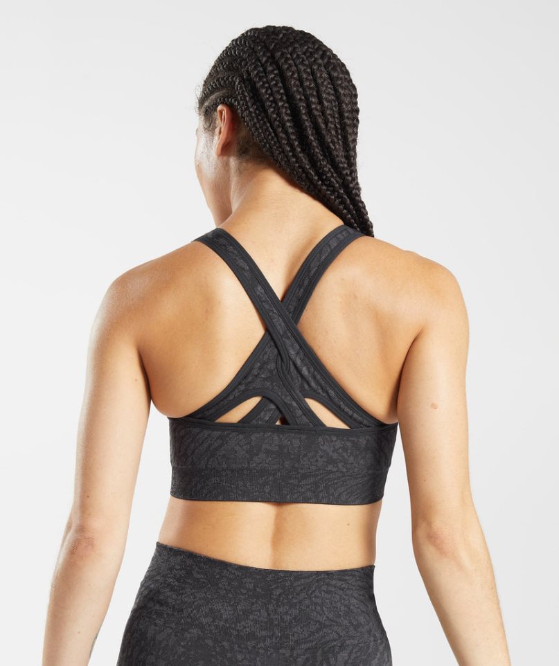 Gymshark Adapt Animal Seamless Sport Bh Damen Schwarz | 62147GRLK