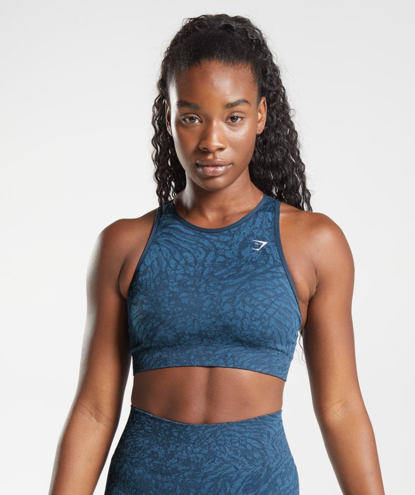 Gymshark Adapt Animal Seamless Sport Bh Damen Navy | 91243LIAH