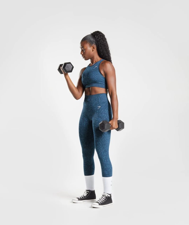 Gymshark Adapt Animal Seamless Sport Bh Damen Navy | 91243LIAH