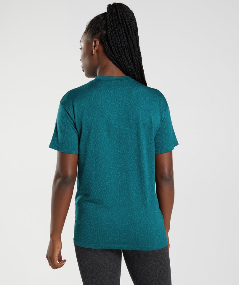 Gymshark Adapt Animal Seamless T-shirts Damen Türkis | 57320BOQZ