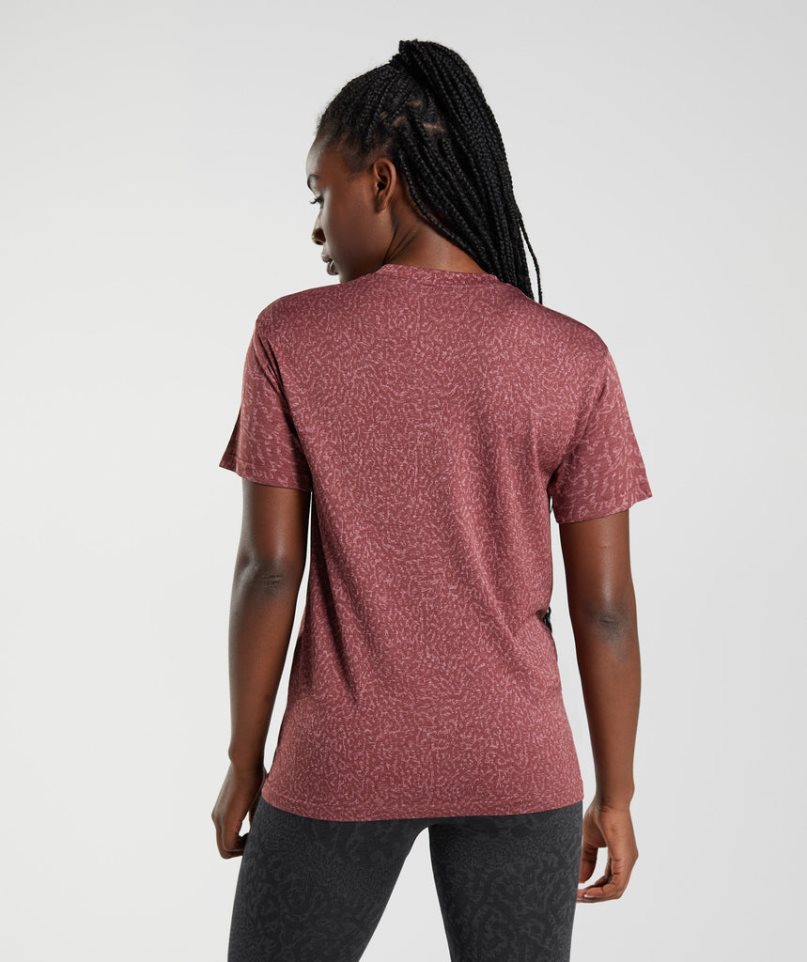 Gymshark Adapt Animal Seamless T-shirts Damen Rosa | 92685MUQD