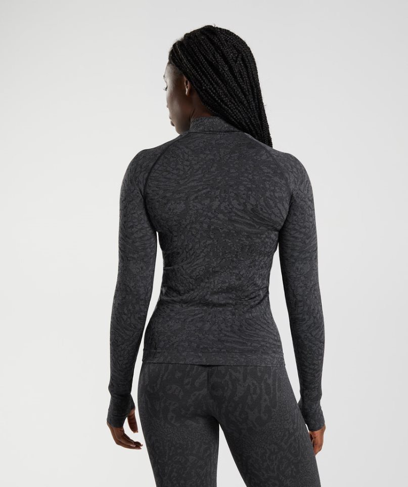 Gymshark Adapt Animal Zip Through Jacke Damen Schwarz | 40367UKVM