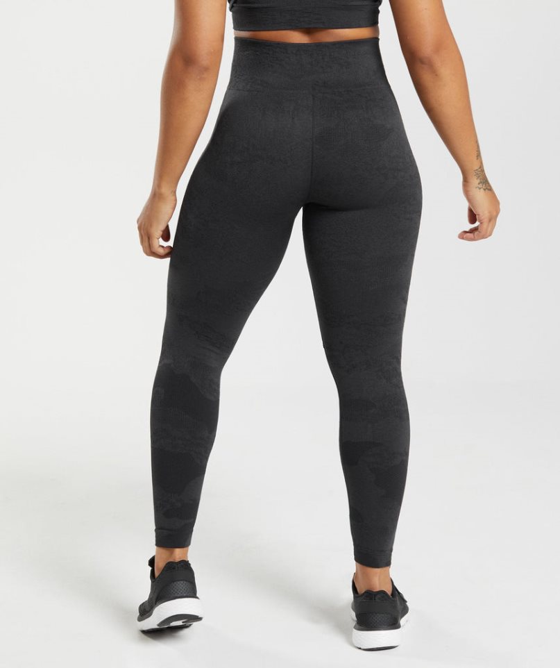 Gymshark Adapt Camo Seamless Leggings Damen Schwarz | 23785ELFV