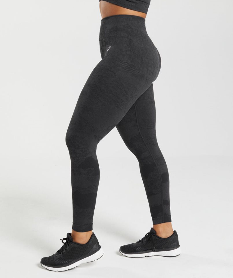 Gymshark Adapt Camo Seamless Leggings Damen Schwarz | 23785ELFV